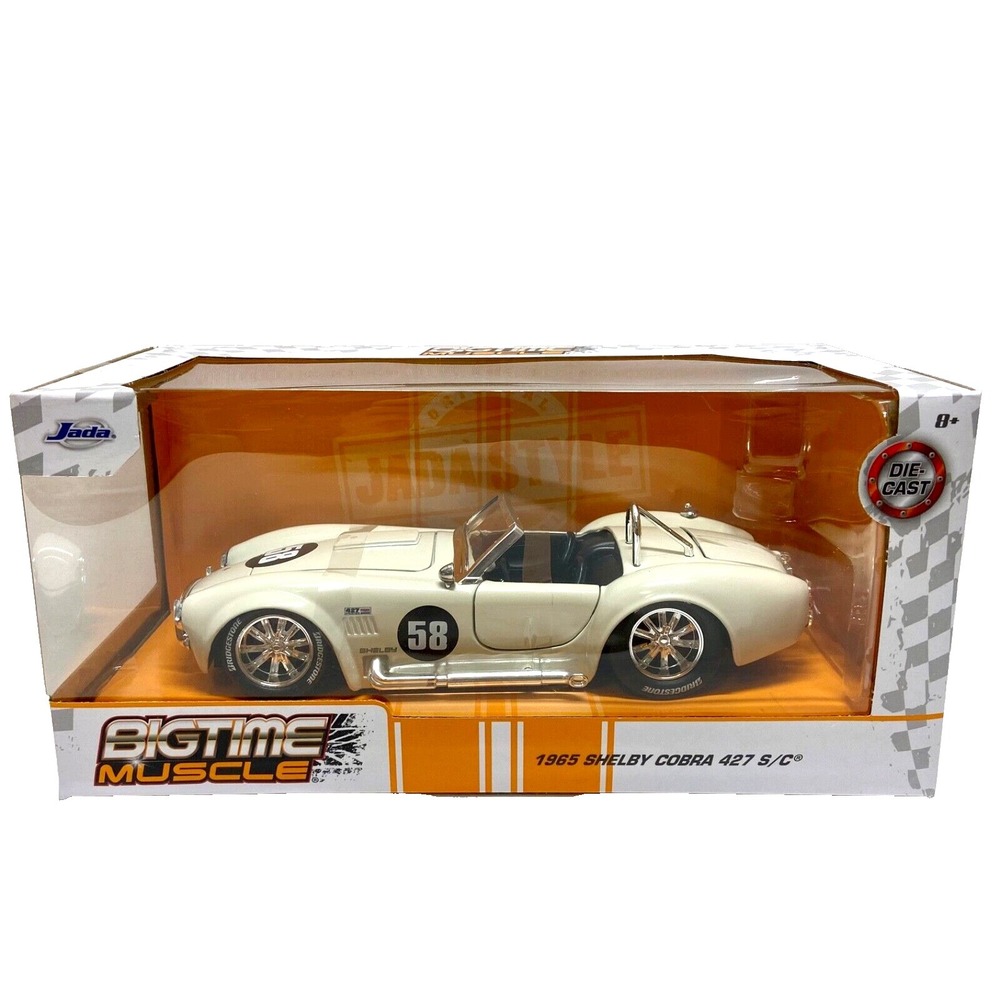 Jada Big Time Muscle‎ 1965 Shelby Cobra 427 S/C Cream 1:24 #58 on Hood NIP  2023